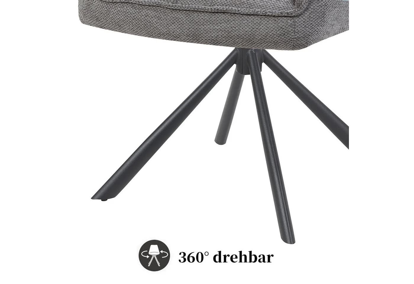 DUBI Möbel Polsterstuhl THOMAS-MIRA 360° drehbar 2er-Set - Bild 4