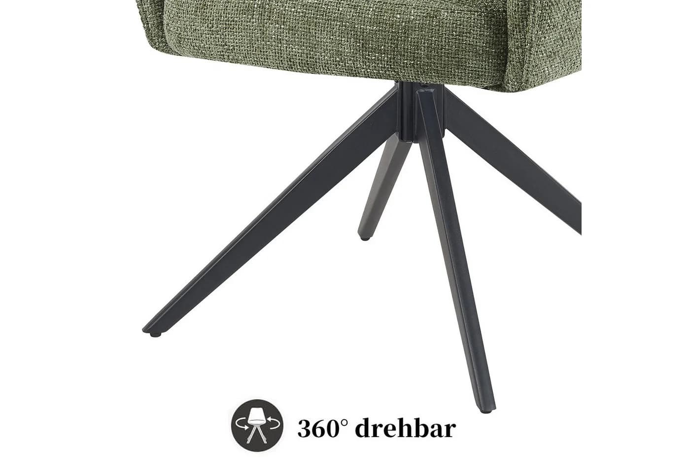 DUBI Möbel Polsterstuhl THOMAS-ZARA Grün 360° drehbar - Bild 4