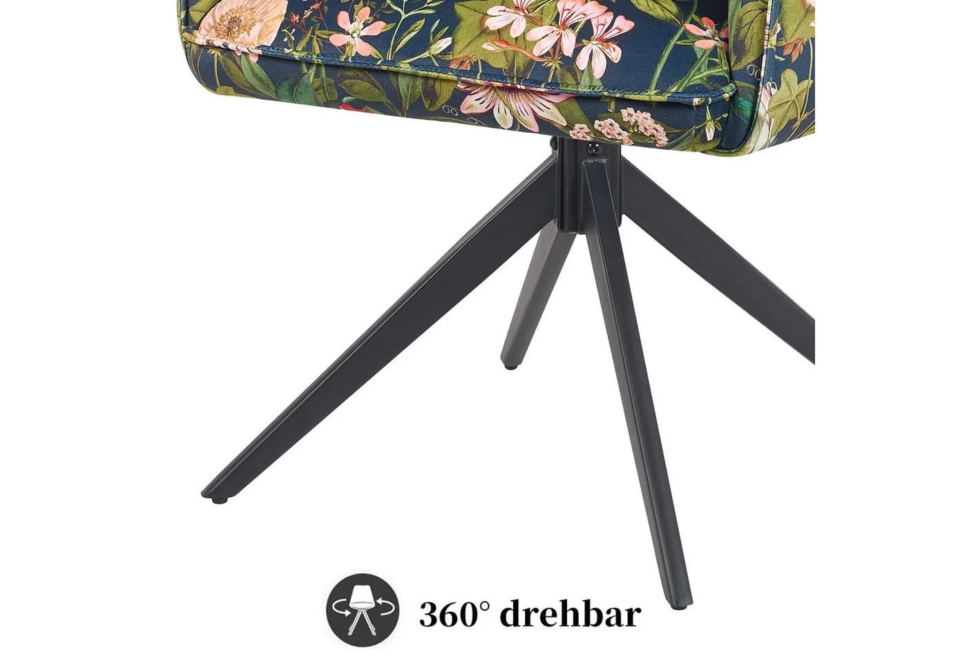DUBI Möbel Polsterstuhl Mika-Nina Blumen Microfaser 360° drehbar - Bild 4