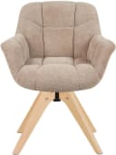 DUBI Möbel Polsterstuhl Mika-Nele Eiche geölt 360° drehbar Beige Bild 2