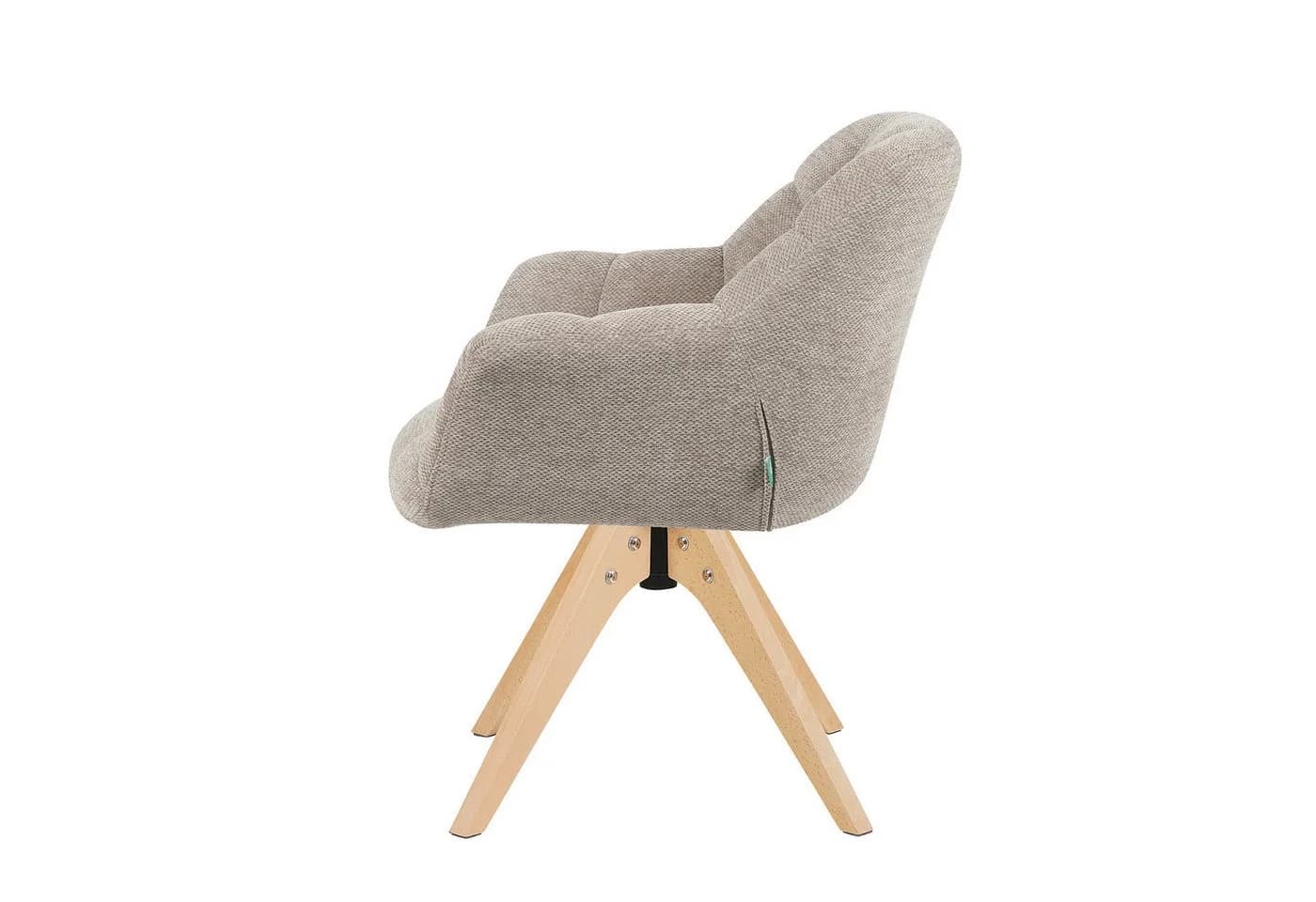 DUBI Möbel Polsterstuhl Mika-Nele Eiche geölt 360° drehbar Beige - Bild 5