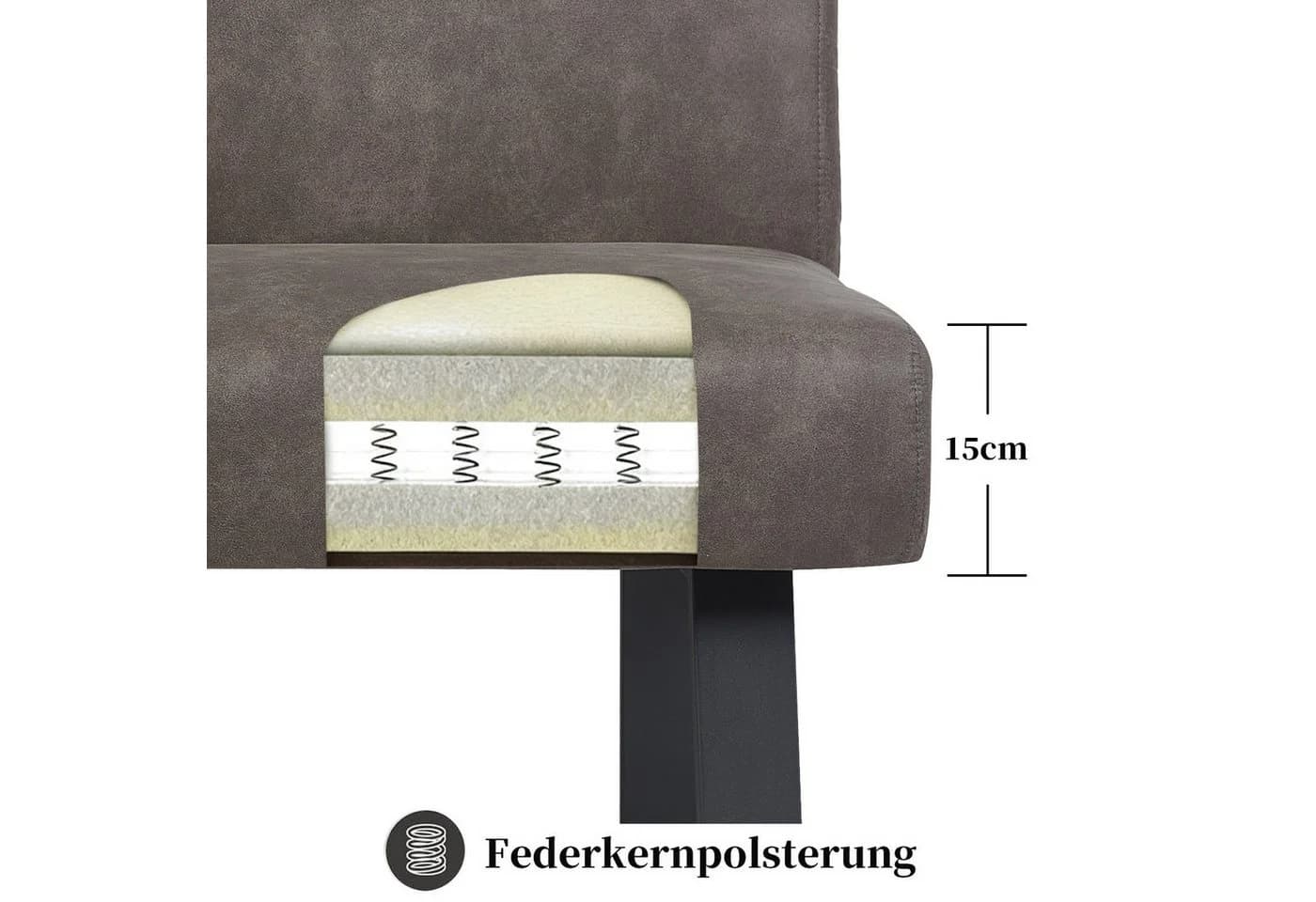 DUBI Möbel Essbank JOYCE Federkernpolsterung Metallgestell - Bild 3