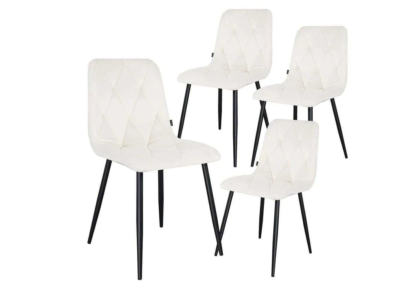 B&D home VICKA 4er Set Polsterstuhl Samt Grau