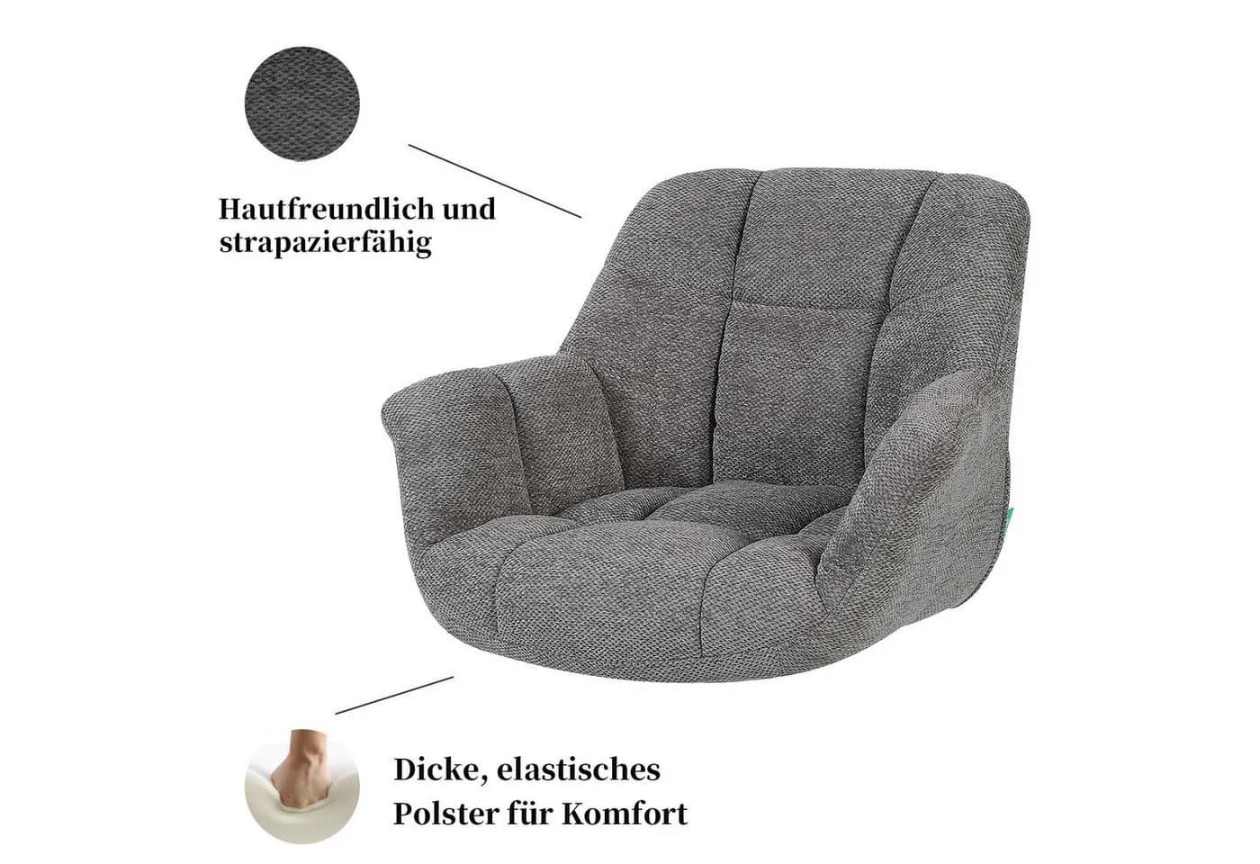 DUBI Möbel Polsterstuhl Mika-Nele 2er-Set Eiche geölt 360° drehbar - Bild 3