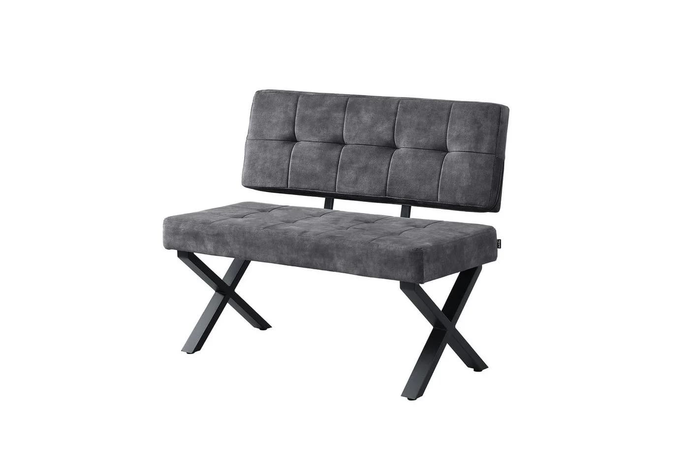 B&D home Eckbank EKA Industrial Style gepolstert Anthrazit