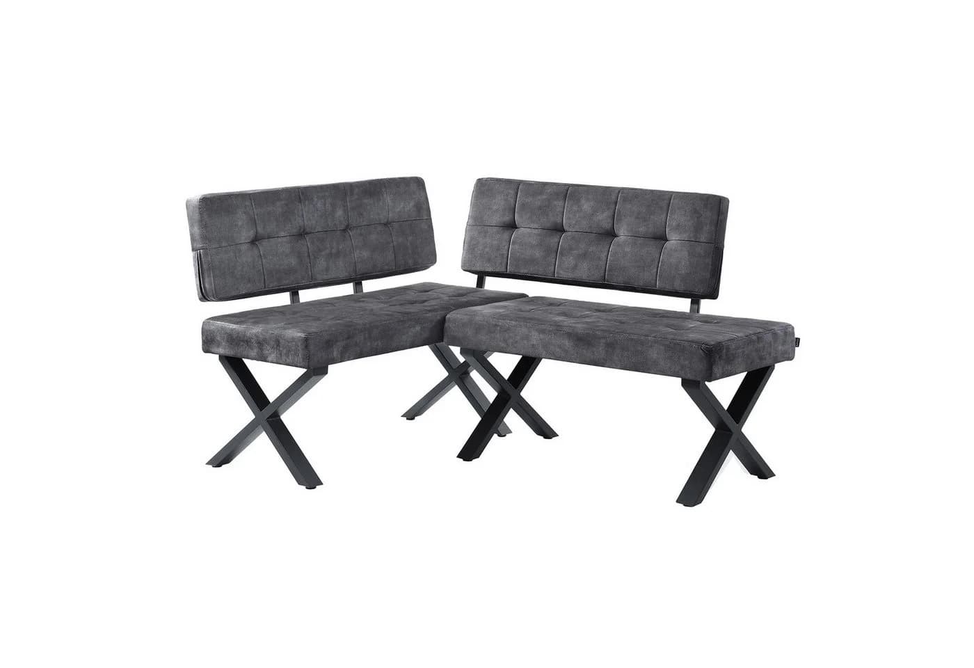 B&D home Eckbank EKA Industrial Style gepolstert Anthrazit - Bild 2