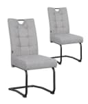 B&D home Freischwinger SOFIA Set 2 Stuhl Grau Metall Taschenfederkern Bild 2