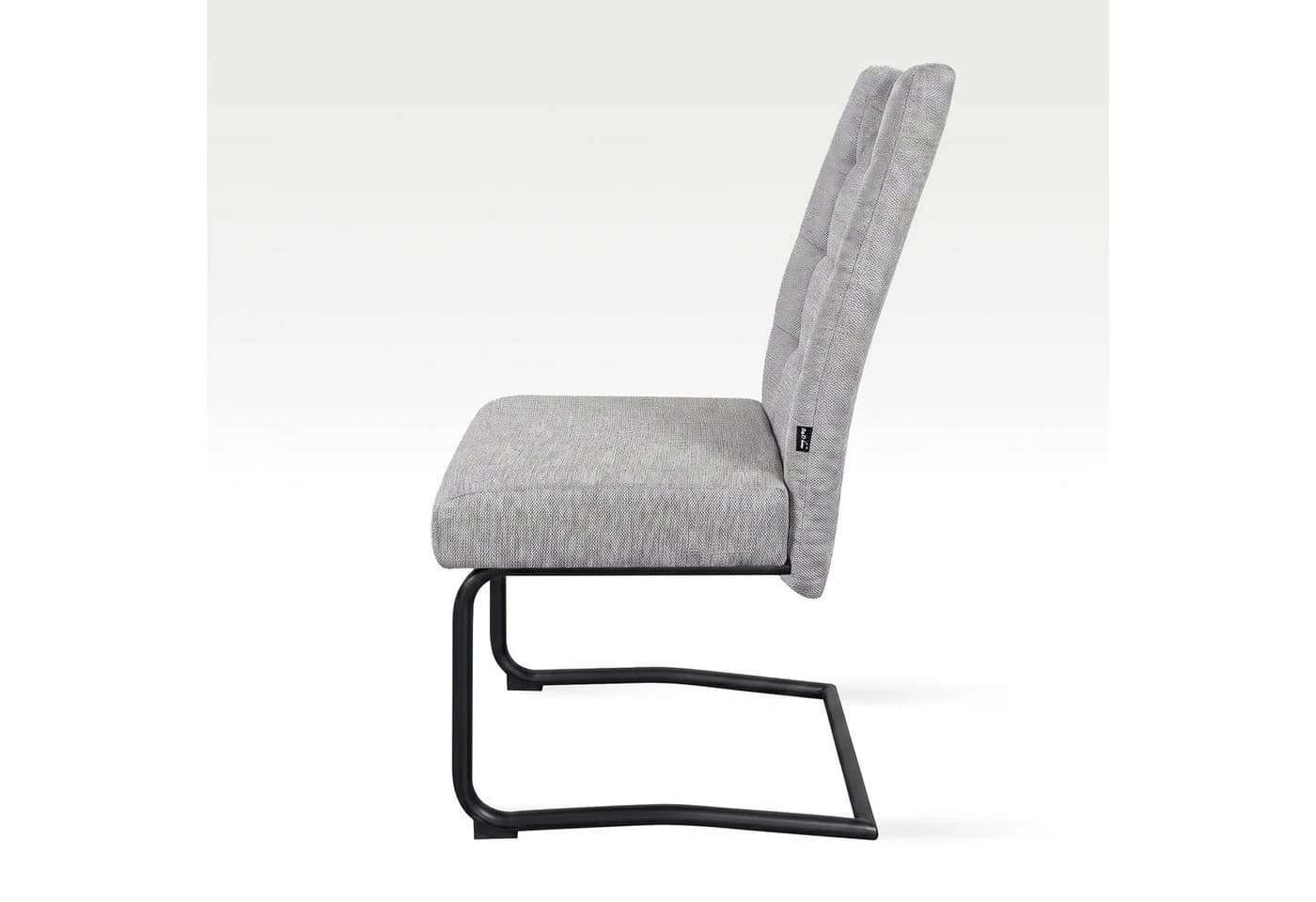 B&D home Freischwinger SOFIA Set 2 Stuhl Grau Metall Taschenfederkern - Bild 3
