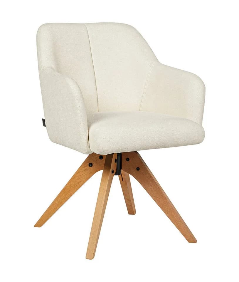 B&D home Polsterstuhl Daisy drehbar mit Armlehnen und Holzbeinen - Bild 2