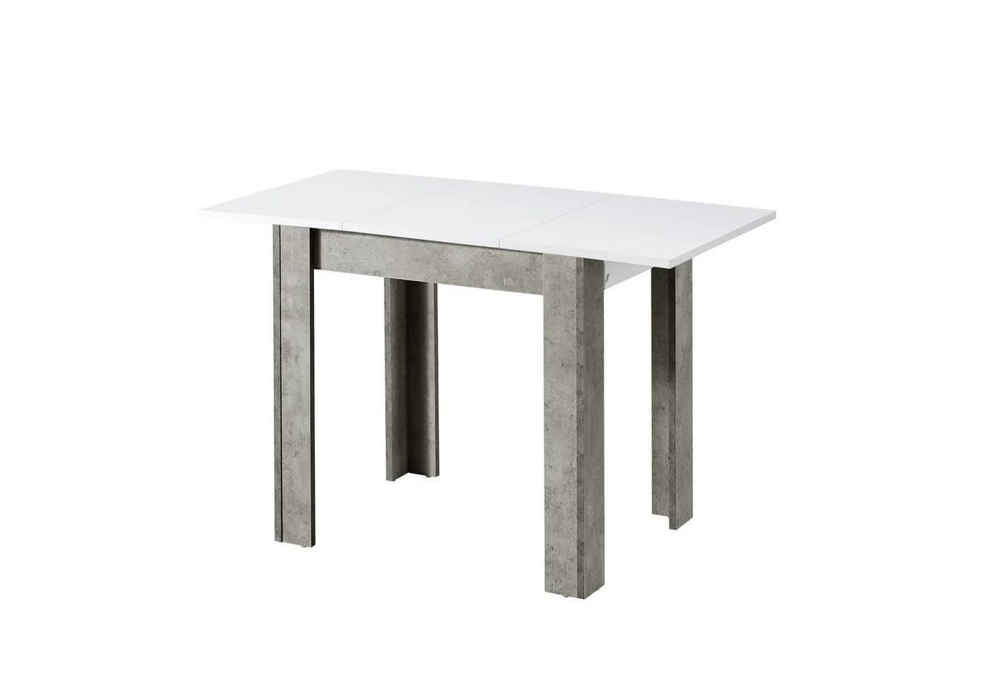 B&D home Esstisch LIVIUS ausziehbar Weiß/Beton