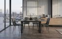 B&D home Essgruppe Anna & Vicka 5-tlg. Esstisch ausziehbar Samt Grau Bild 2