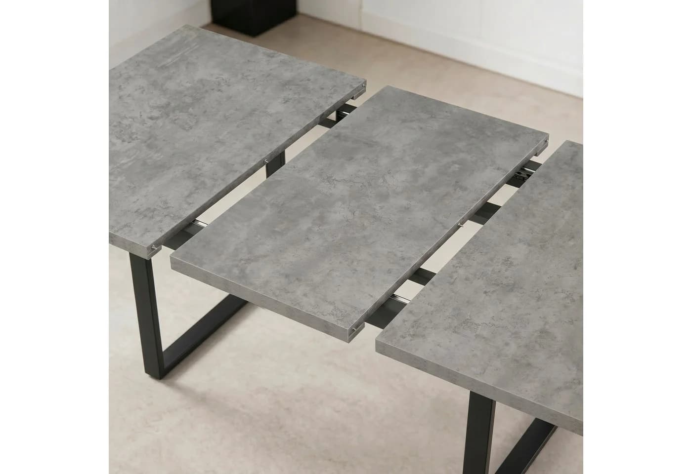 B&D home Essgruppe Anna & Vicka 5-tlg. Esstisch ausziehbar Samt Grau - Bild 3