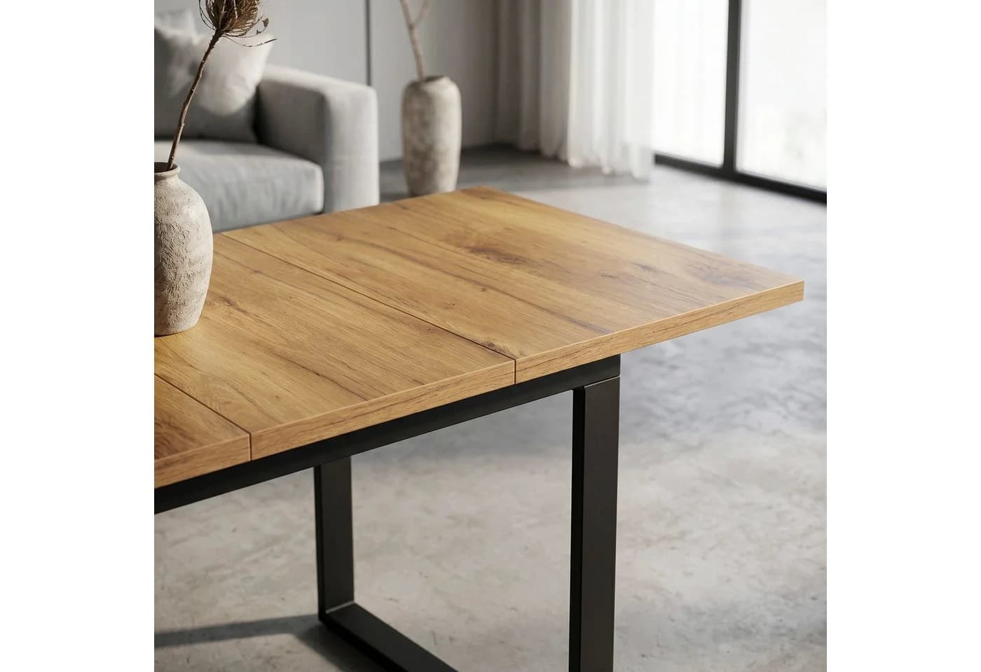 B&D home Essgruppe Anna & Vicka 5-tlg. Esstisch ausziehbar Samt grau
