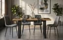 B&D home Essgruppe Anna & Vicka 5-tlg. Esstisch ausziehbar Samt grau Bild 2