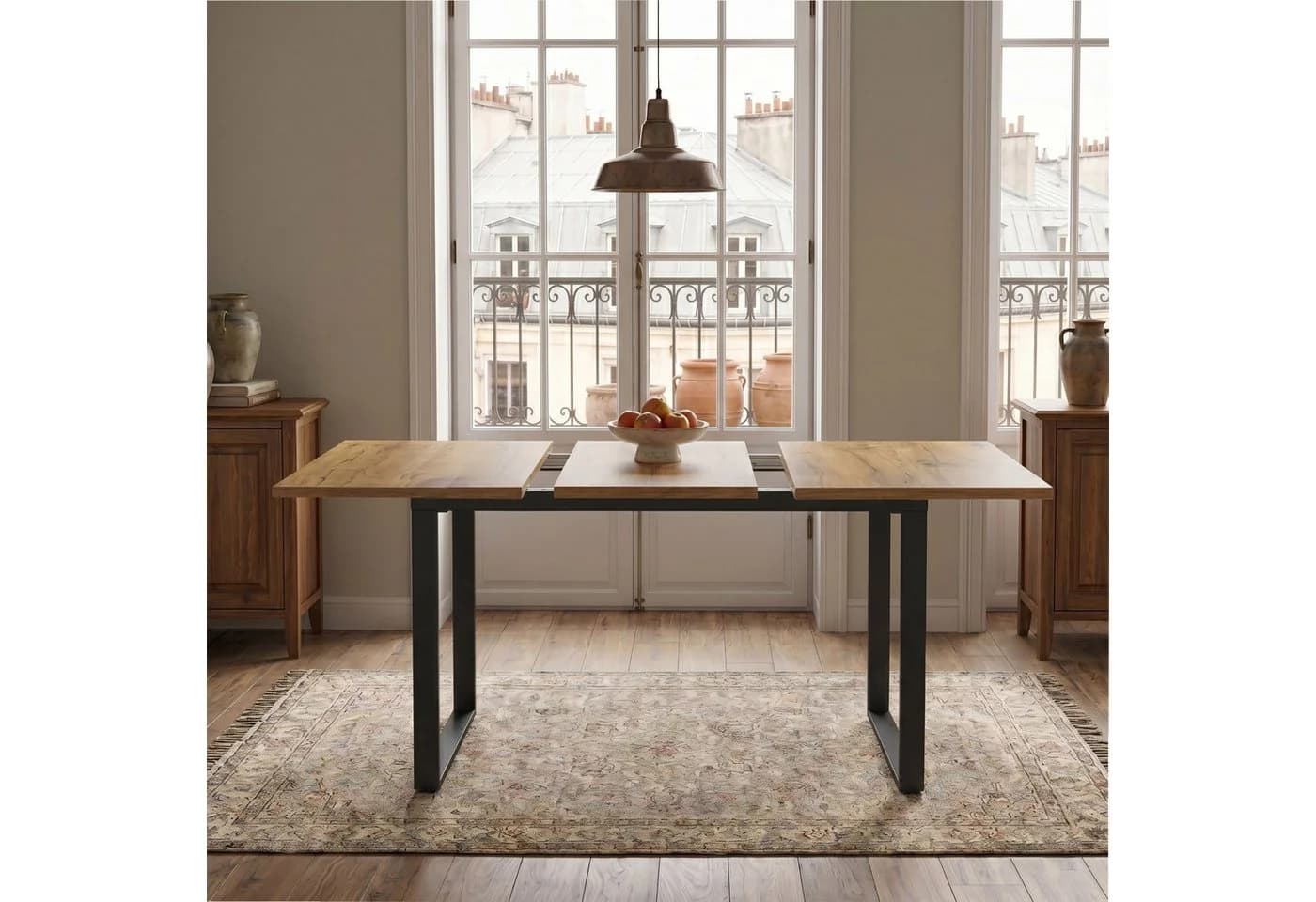 B&D home Essgruppe Anna & Vicka 5-tlg. Esstisch ausziehbar Samt grau - Bild 3