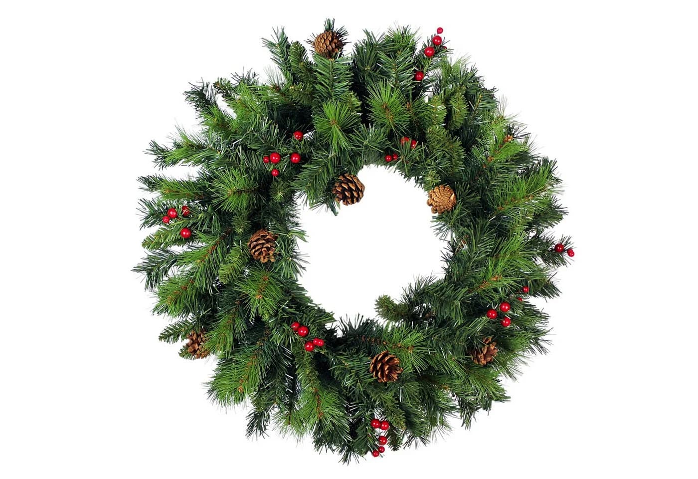Arnusa Weihnachtskranz 60 cm mit roten Beeren und Zapfen - Bild 2