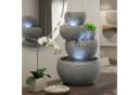 Arnusa Zimmerbrunnen mit LED-Beleuchtung Grau Granit-Optik Bild 1