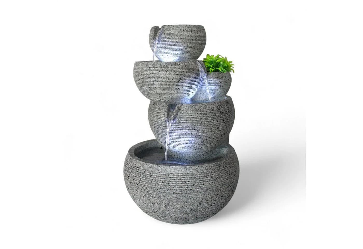 Arnusa Zimmerbrunnen mit LED-Beleuchtung Grau Granit-Optik - Bild 2