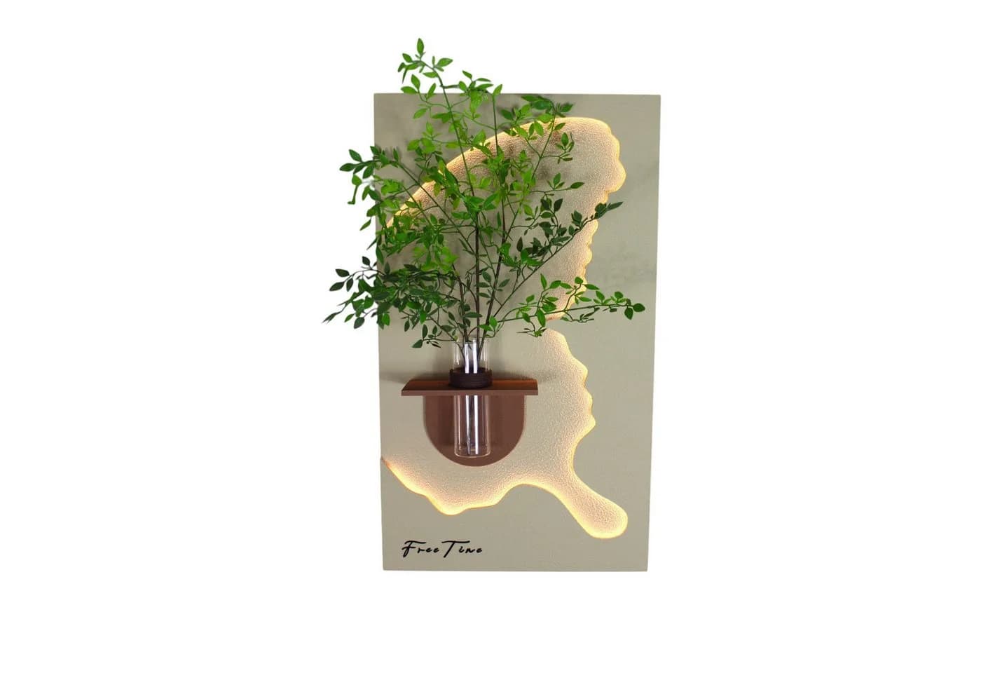 Arnusa LED-Bild 3D Wandbild mit LED-Beleuchtung & Glasvase, Baum, Wanddeko - Bild 2