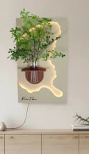 Arnusa LED-Bild 3D Wandbild mit LED-Beleuchtung & Glasvase, Baum, Wanddeko Bild 5