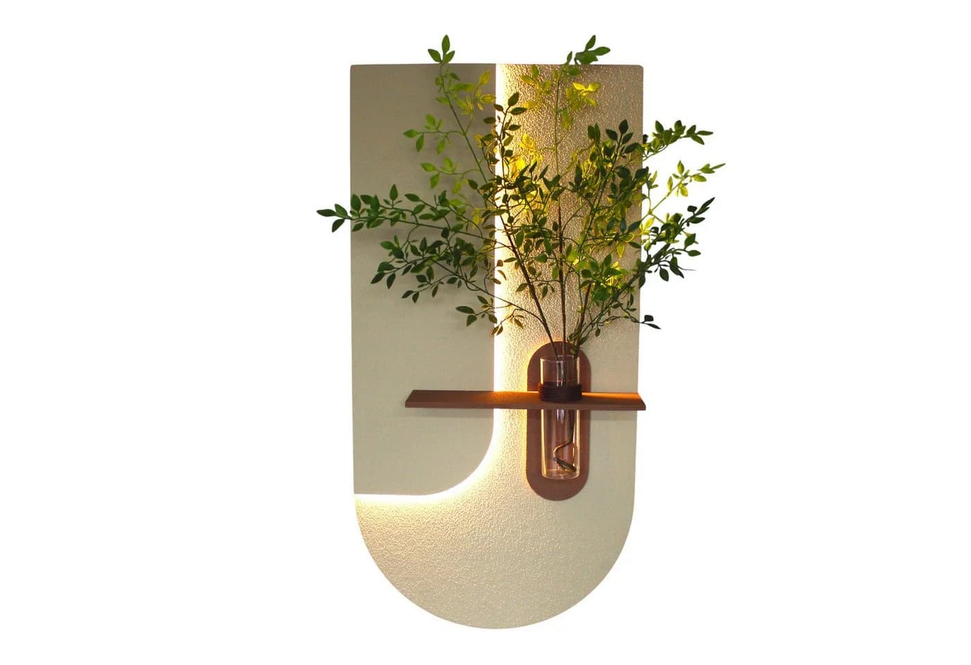 Arnusa 3D-LED-Wandbild mit Vase Wanddeko 100 x 50 cm Fernbedienung, Blätter, beleuchtete Wanddekoration - Bild 2