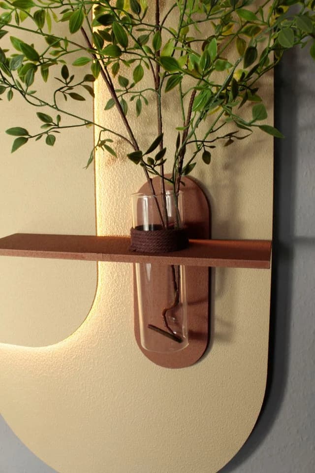 Arnusa 3D-LED-Wandbild mit Vase Wanddeko 100 x 50 cm Fernbedienung, Blätter, beleuchtete Wanddekoration - Bild 5