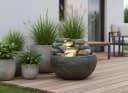 Arnusa Gartenbrunnen BK911 runder Wasserfall Brunnen mit LED Beleuchtung Bild 1