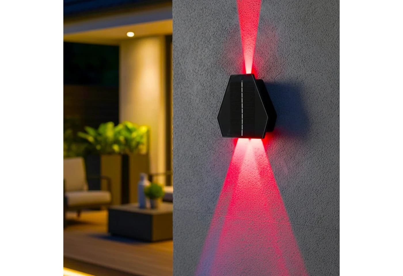 Arnusa LED Solarleuchte Außenwandleuchte RGB Blau Grün Rot - Bild 4