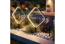 Arnusa LED Solarleuchte Gartenstecker Aluminium Rauten-Design warmweiß Bild 3