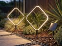 Arnusa LED Solarleuchte Gartenstecker Aluminium Rauten-Design warmweiß Bild 5