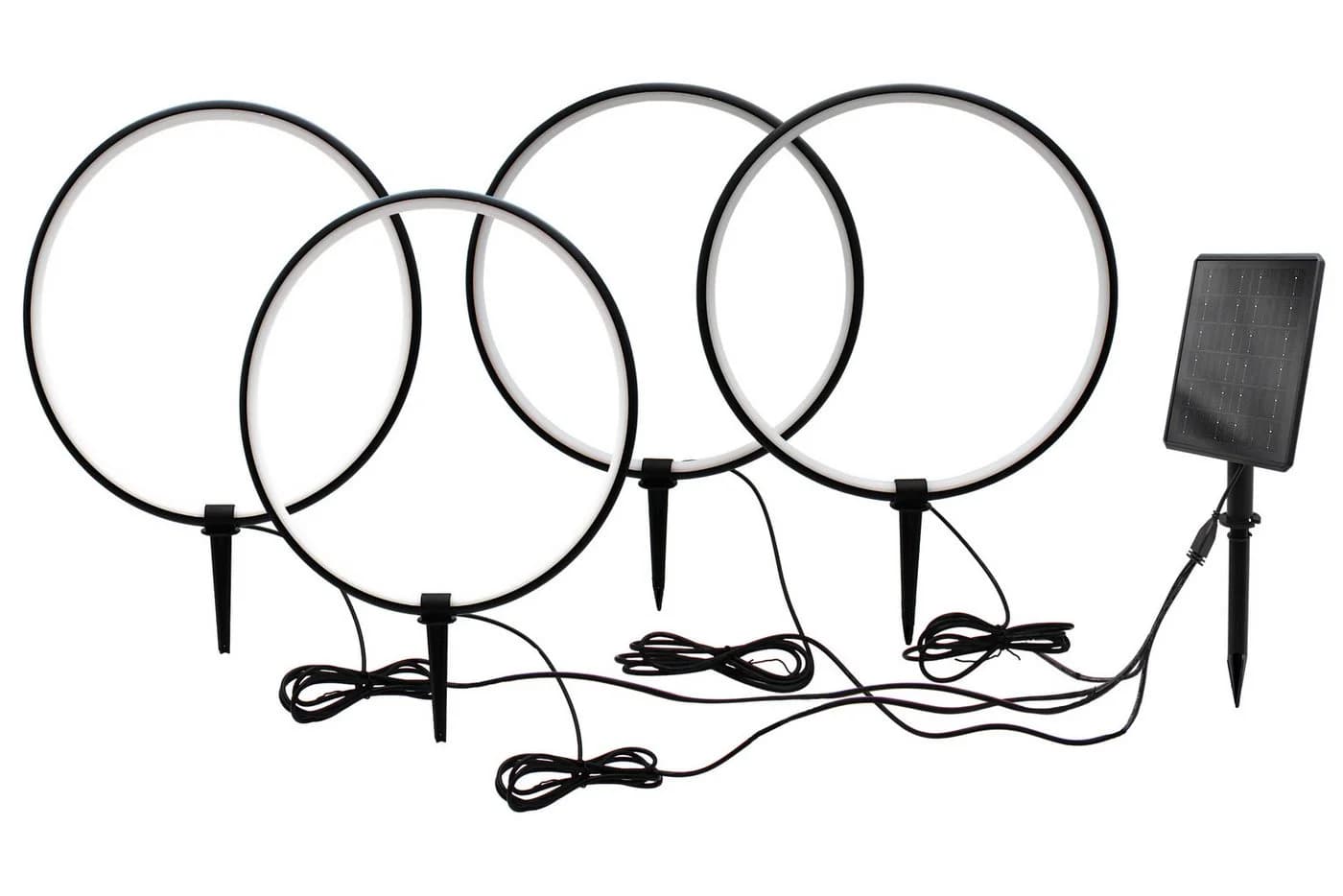 Arnusa LED Solarleuchte Gartenstecker 35 cm Aluminium Warmweiß Dimmbar - Bild 2