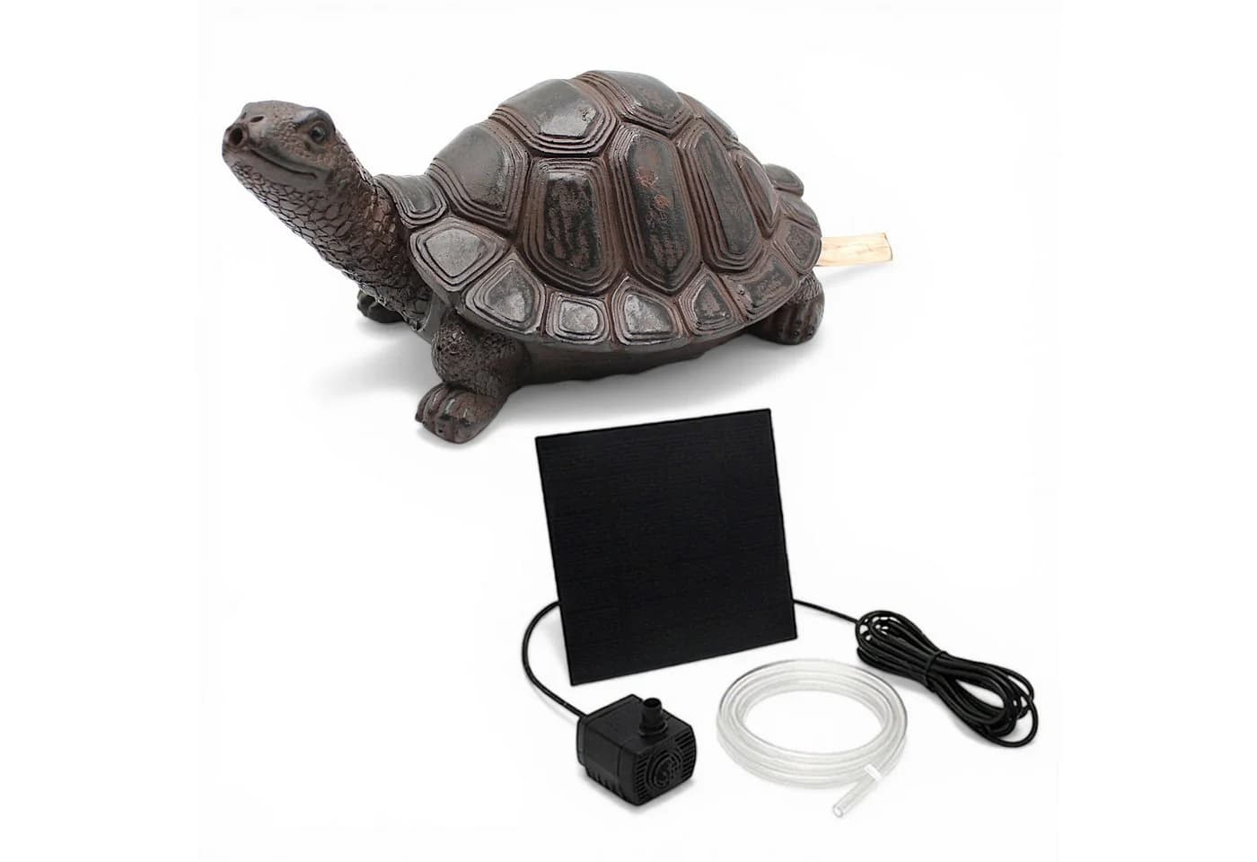 Arnusa Solar Wasserspeier Schildkröte Braun Polyresin Teichdekoration