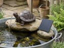 Arnusa Solar Wasserspeier Schildkröte Braun Polyresin Teichdekoration Bild 2