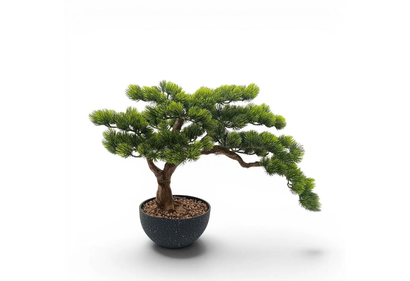 Arnusa Kunstbonsai 60 cm Kiefer Grün Schwarz Premium