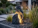 Arnusa LED Gartenfelsen 48 cm Grau Polyresin Bild 1