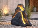 Arnusa LED Gartenfelsen Leuchtstein Polyresin Grau Bild 1