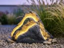 Arnusa LED Gartenfelsen Leuchtstein Polyresin Grau Bild 2