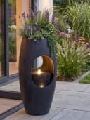 Arnusa Gartenbrunnen LED Springbrunnen bepflanzbar 91 cm dunkel Grau Bild 2