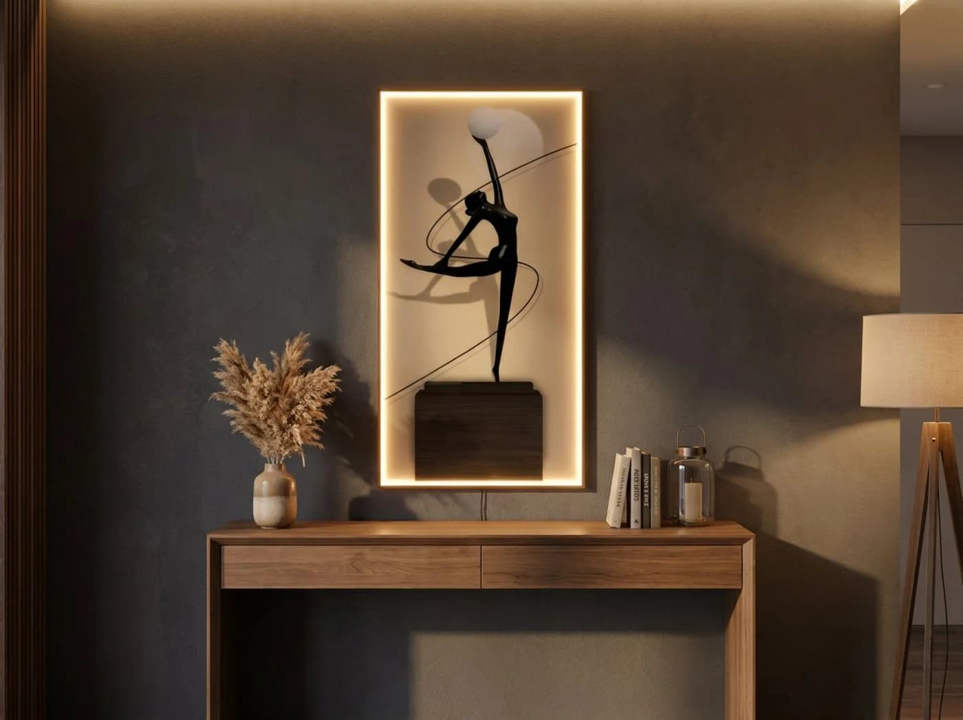 Arnusa LED-Bild Wandleuchte mit Fernbedienung und USB-Anschluss - Bild 2