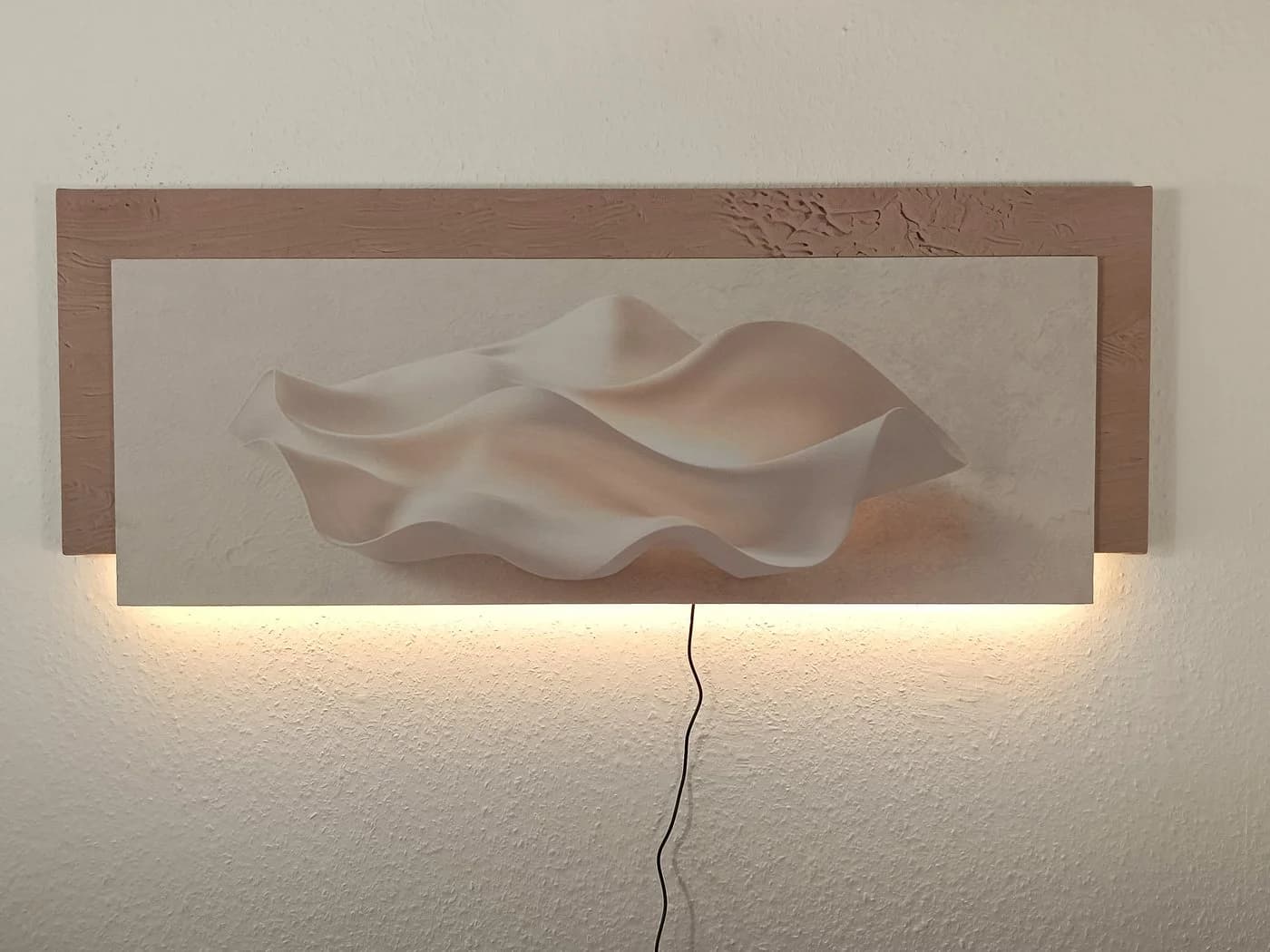 Arnusa LED-Bild Wanddekoration Beige Braun mit Licht - Bild 3