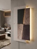 Arnusa LED-Wandbild WD010 Abstrakt Modern Beige Schwarz mit Fernbedienung Bild 5