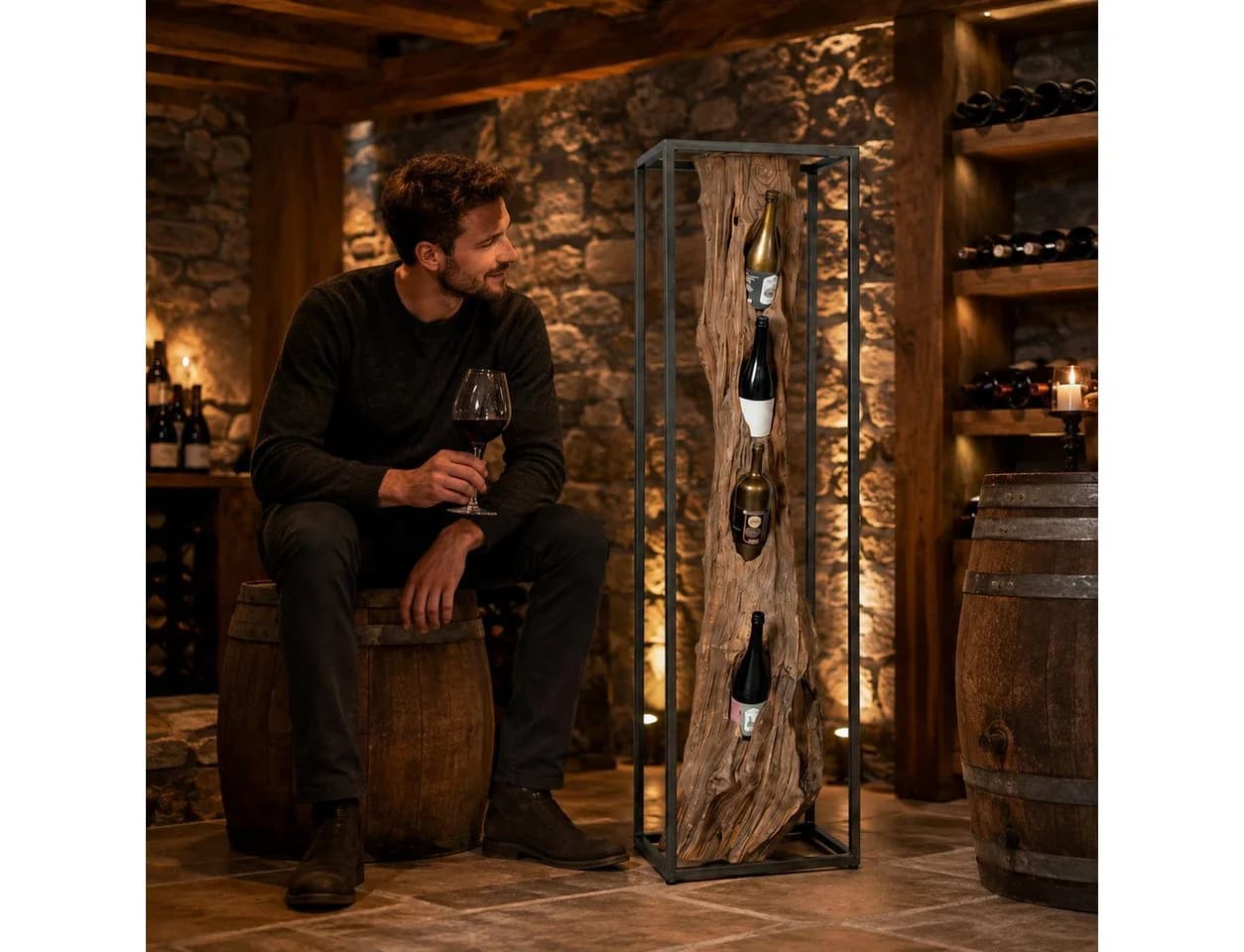 Möbel Bressmer Weinregal Fensunaga aus massivem Teakholz - Bild 5