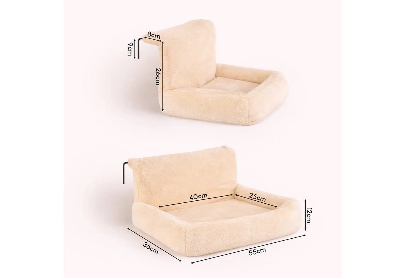 belviona Katzen-Hängematte für Heizkörper, creme, kuscheliges Textil - Bild 5