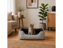 belviona Katzenbett Wendbar Schwarz/Grau Wildlederimitat Bild 1
