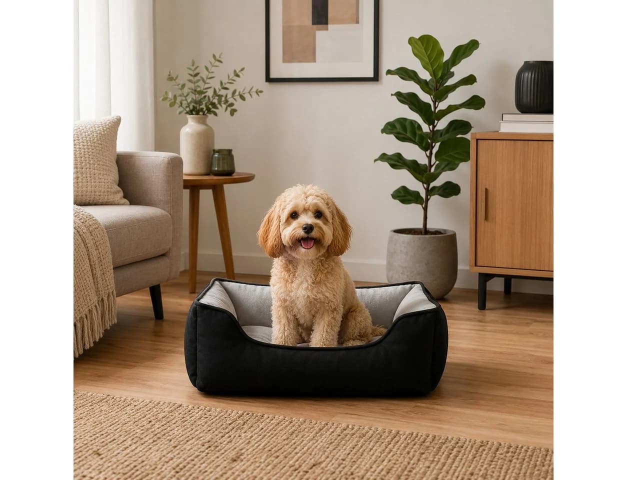 belviona Wendbares Hundekörbchen 2-in-1 Schwarz/Grau - Bild 2