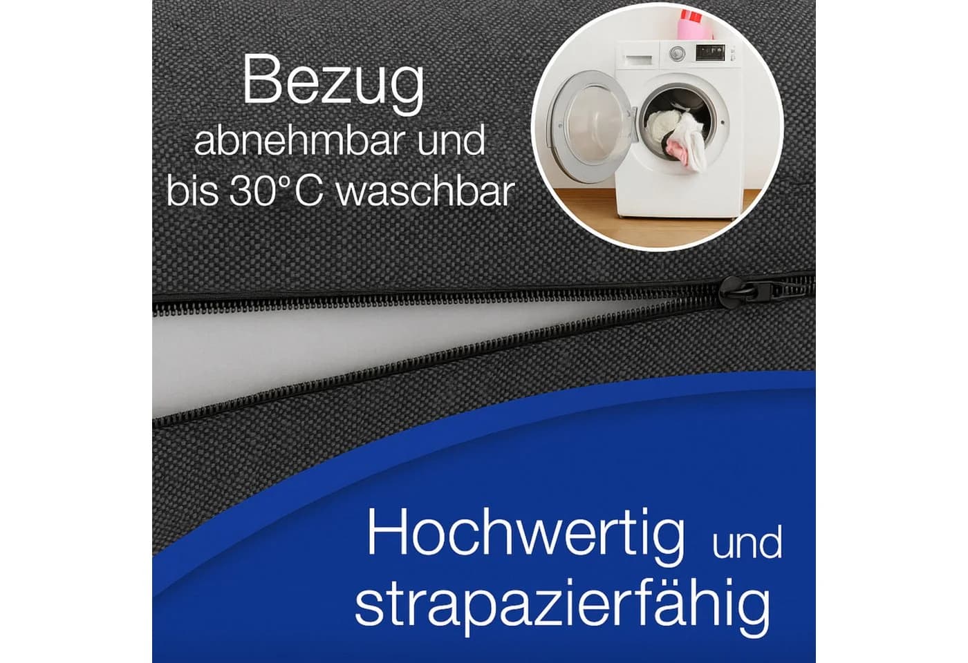 belviona Klappmatratze 3-in-1 grau mit waschbarem Bezug - Bild 4