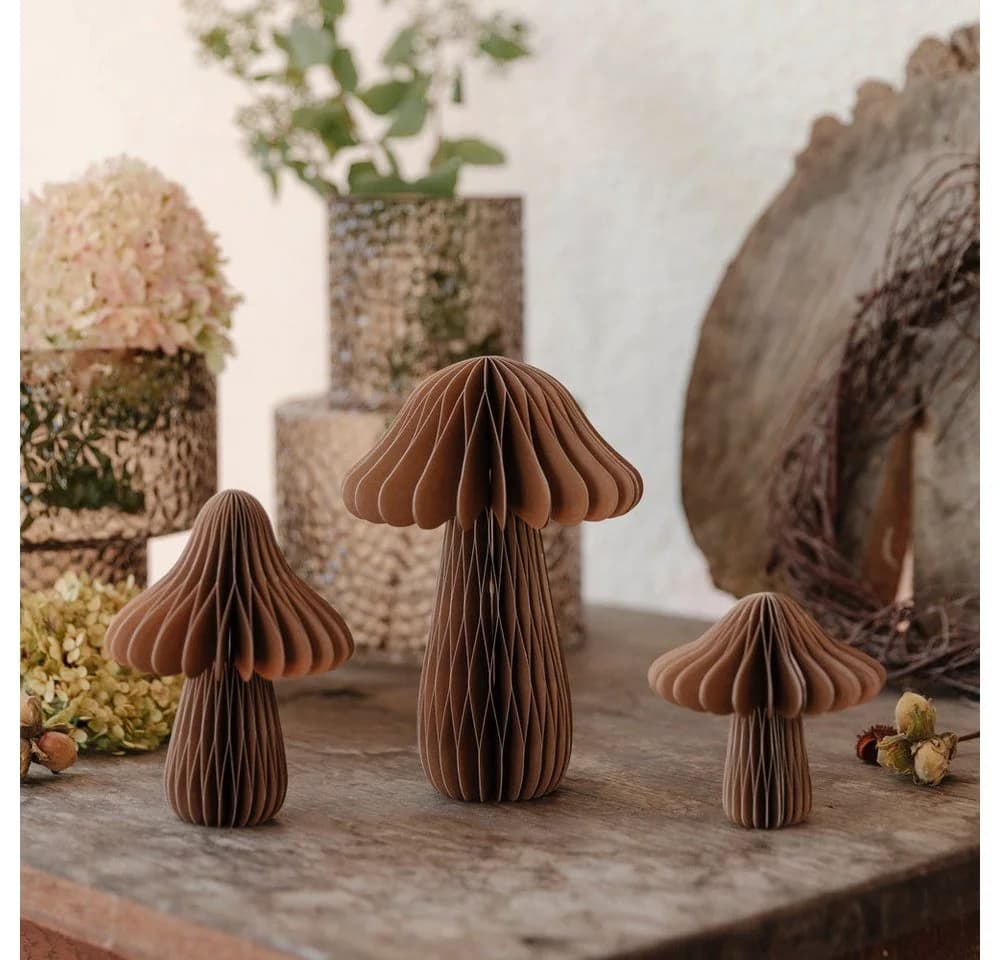 studio mkono Papierdeko Herbstdeko Pilz Honeycomb Braun