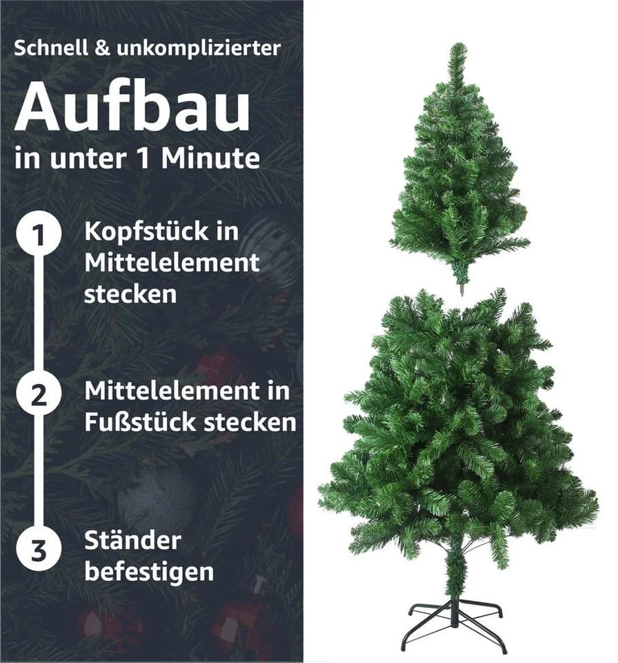 Weihnachtswunder® Künstlicher Weihnachtsbaum 180 cm grün Nordmanntanne - Bild 3