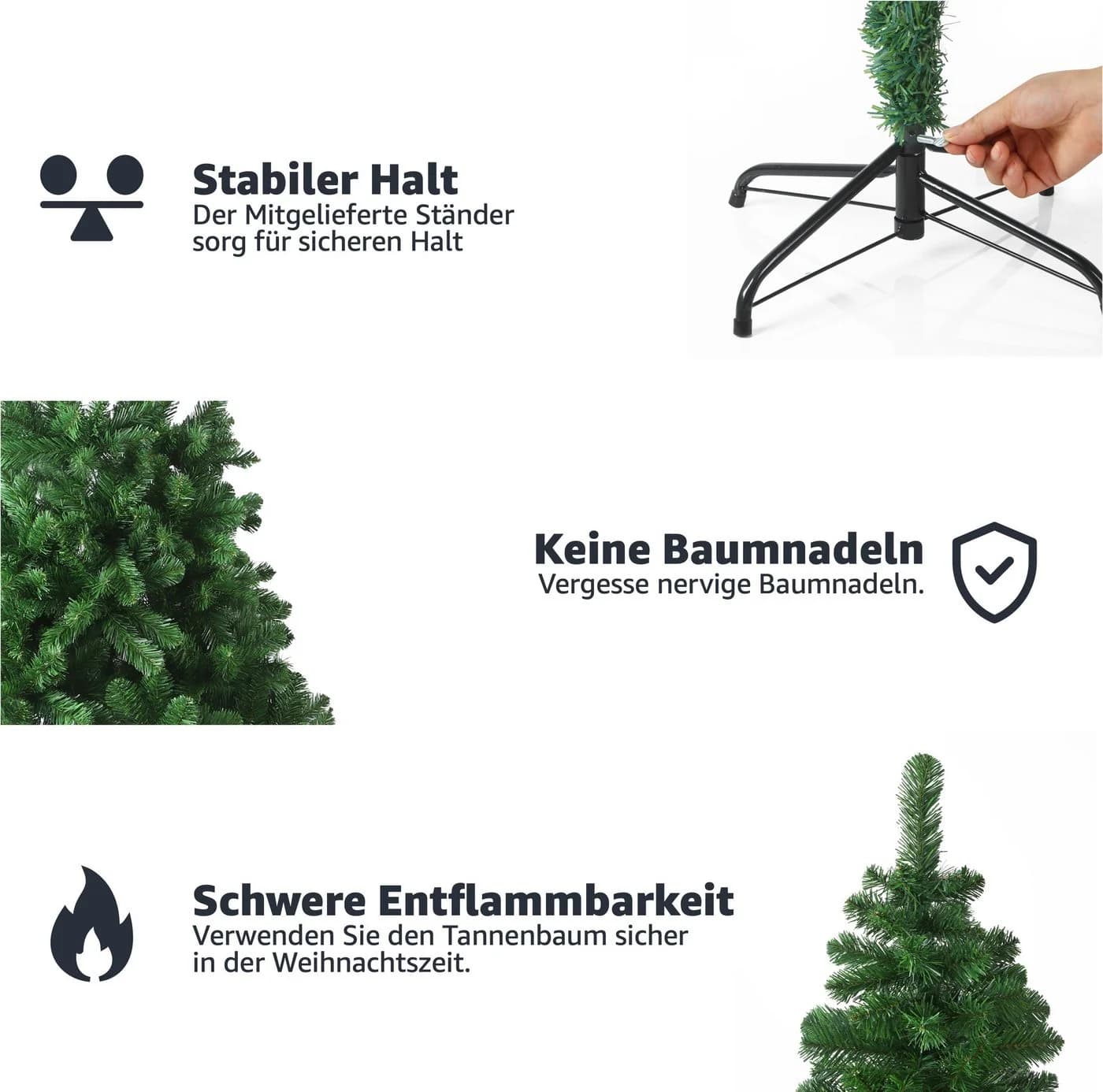 Weihnachtswunder® Künstlicher Weihnachtsbaum 180 cm grün Nordmanntanne - Bild 5