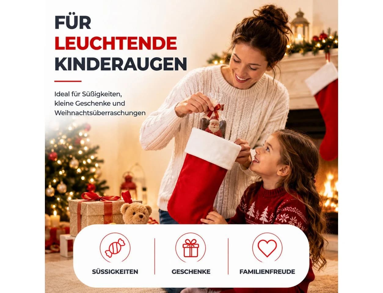 TK Gruppe Hänge-Weihnachtsbaum 4er Set Weihnachtsstrümpfe - Bild 4